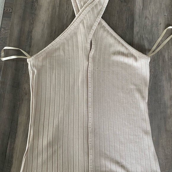Club Monaco taupe ribbed halter tank - Picture 2 of 3